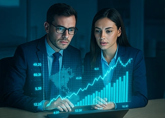 ejecutivos analizando informes financieros