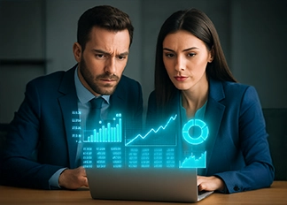 empresarios analizando gráficos financieros empresarios analizando gráficos financieros